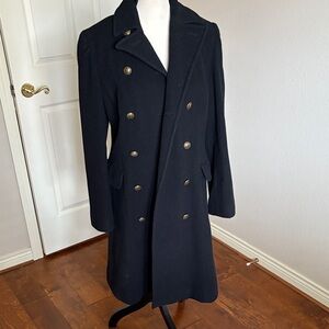 American Living Navy Double-Breasted Trench Coat